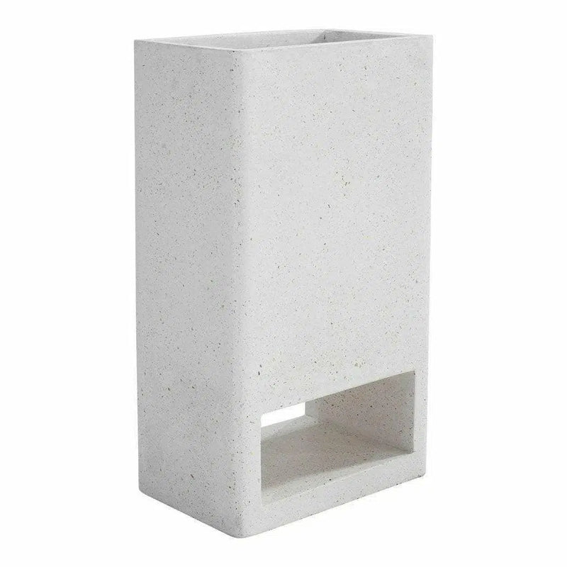 16 Inch Planter Ivory Terrazzo White Contemporary Outdoor Planters LOOMLAN By Moe's Home