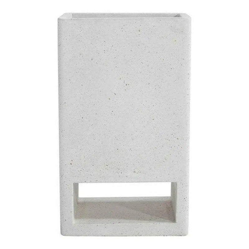 16 Inch Planter Ivory Terrazzo White Contemporary Outdoor Planters LOOMLAN By Moe's Home