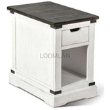 16" Narrow Wood End Table 1 Drawer Storage Cabinet Side Tables LOOMLAN By Sunny D