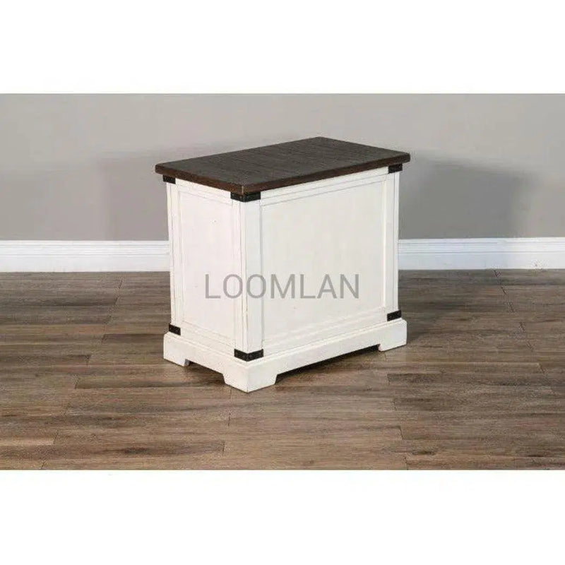 16" Narrow Wood End Table 1 Drawer Storage Cabinet Side Tables LOOMLAN By Sunny D