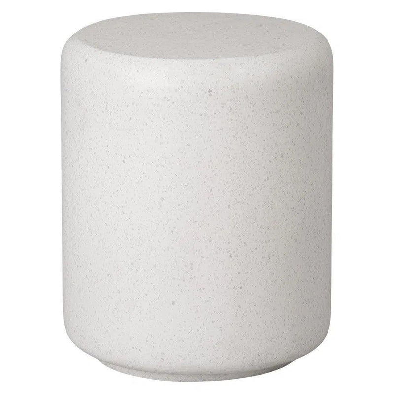 17 in. Caemen Cylinder Terrazzo Garden Stool Outdoor Stools LOOMLAN By Emissary