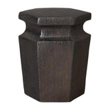 18 in. Hex Ceramic Outdoor Garden Stool Outdoor Stools LOOMLAN By Emissary