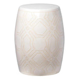 18 in. Labyrinth Ceramic Outdoor Garden Stool Outdoor Stools LOOMLAN By Emissary