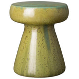 18 in. Mushroom Ceramic Outdoor Garden Stool Outdoor Stools LOOMLAN By Emissary