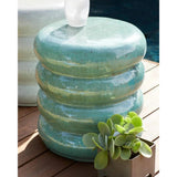 18 in. Torus Ceramic Outdoor Garden Stool Outdoor Stools LOOMLAN By Emissary