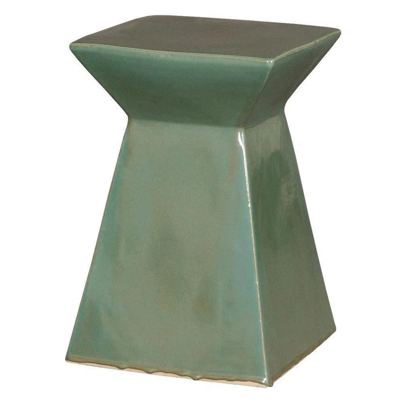 18 in. Upright Ceramic Outdoor Garden Stool Outdoor Stools LOOMLAN By Emissary