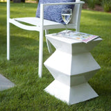 18 in. Zigzag Outdoor Decorative Garden Stool Outdoor Stools LOOMLAN By Emissary