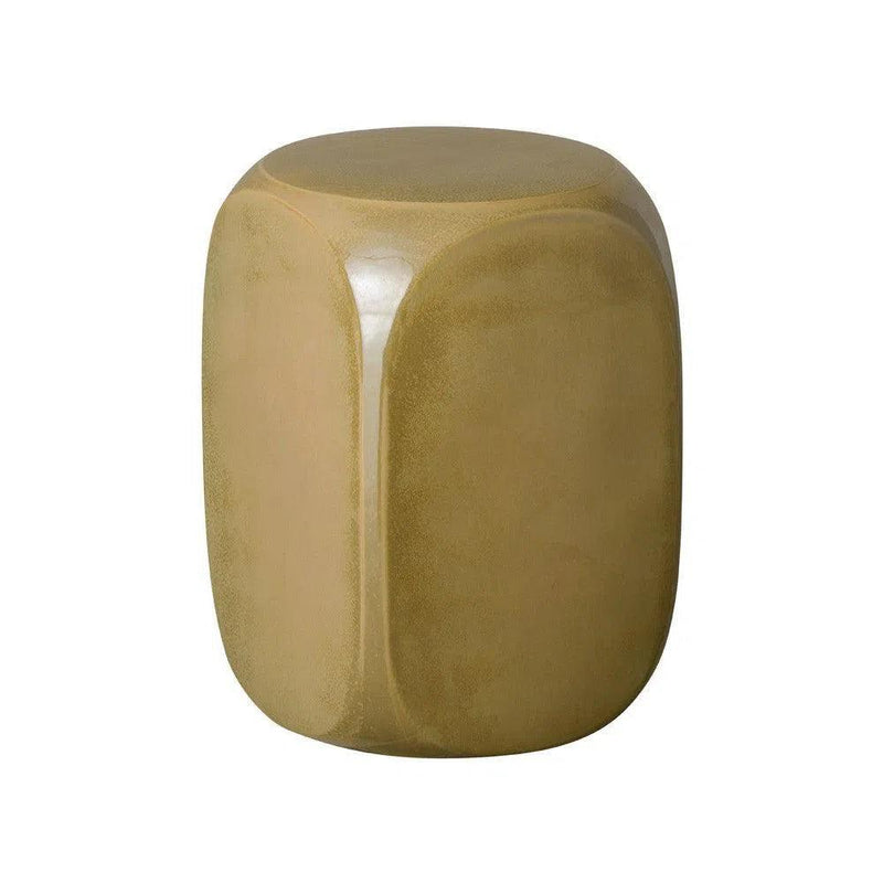 19 in. Dice Ceramic Outdoor Garden Stool Outdoor Stools LOOMLAN By Emissary