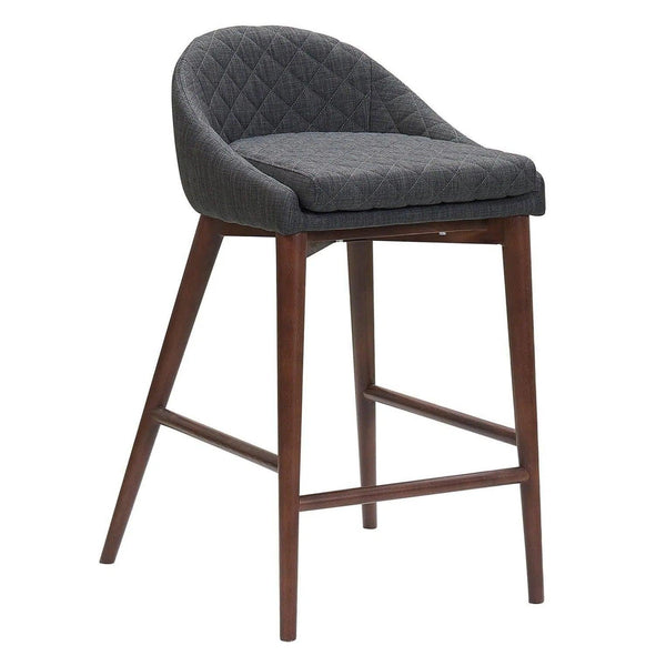 2 PC Set Grey Tufted Upholstered Seat Armless Counter Height Stool Counter Stools LOOMLAN By LH Imports