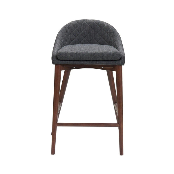 2 PC Set Grey Tufted Upholstered Seat Armless Counter Height Stool Counter Stools LOOMLAN By LH Imports