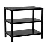 2 Shelf Wood Black Rectangle Side Table Side Tables LOOMLAN By Noir