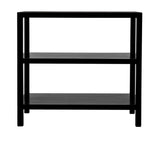 2 Shelf Wood Black Rectangle Side Table Side Tables LOOMLAN By Noir