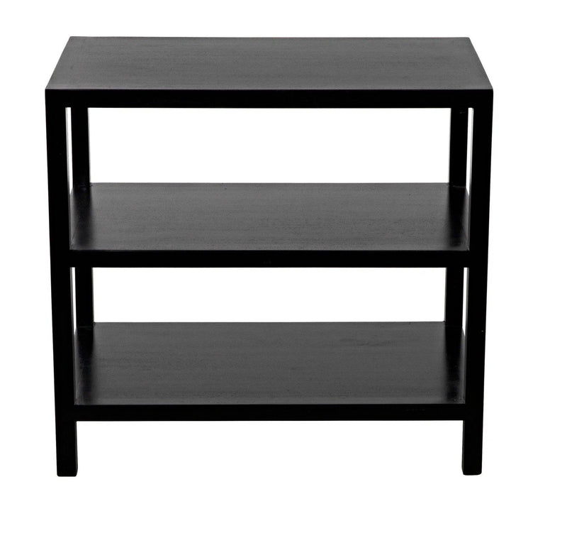 2 Shelf Wood Black Rectangle Side Table Side Tables LOOMLAN By Noir