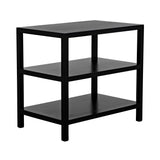 2 Shelf Wood Black Rectangle Side Table Side Tables LOOMLAN By Noir