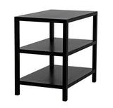 2 Shelf Wood Black Rectangle Side Table Side Tables LOOMLAN By Noir