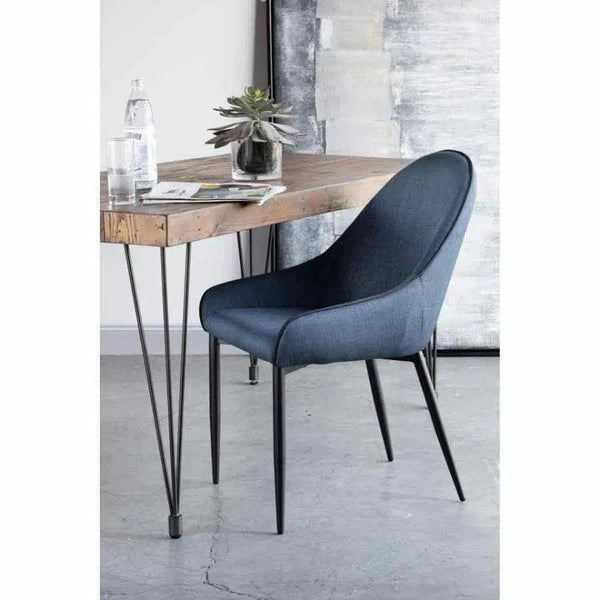 21.5 Inch Dining Chair Dark Blue (Set of 2) Blue Modern Dining Chairs LOOMLAN By Moe's Home