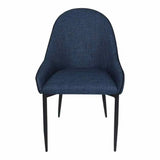 21.5 Inch Dining Chair Dark Blue (Set of 2) Blue Modern Dining Chairs LOOMLAN By Moe's Home