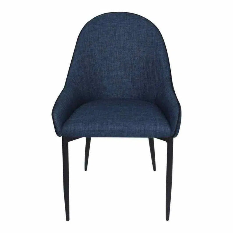 21.5 Inch Dining Chair Dark Blue (Set of 2) Blue Modern Dining Chairs LOOMLAN By Moe's Home