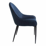 21.5 Inch Dining Chair Dark Blue (Set of 2) Blue Modern Dining Chairs LOOMLAN By Moe's Home