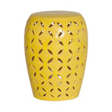 21 in. Lattice Outdoor Decorative Garden Stool Outdoor Stools LOOMLAN By Emissary