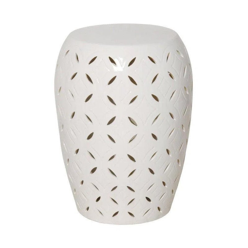 21 in. Lattice Outdoor Decorative Garden Stool Outdoor Stools LOOMLAN By Emissary