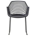 22.5 Inch Chair Black (Set of 2) Black Contemporary Outdoor Accent Chairs LOOMLAN By Moe's Home