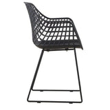 22.5 Inch Chair Black (Set of 2) Black Contemporary Outdoor Accent Chairs LOOMLAN By Moe's Home