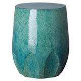 22 in. Large Calyx Ceramic Outdoor Garden Stool Outdoor Stools LOOMLAN By Emissary