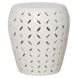 22 in. Lattice Outdoor Decorative Garden Stool Outdoor Stools LOOMLAN By Emissary