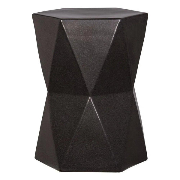 22 in. Matrix Hexagon Outdoor Garden Stool Outdoor Stools LOOMLAN By Emissary