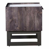 22 Inch Nightstand Dark Grey Contemporary Nightstands LOOMLAN By Moe's Home