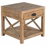 22" Square Durango Wood Accent End Side able Side Tables LOOMLAN By Sunny D