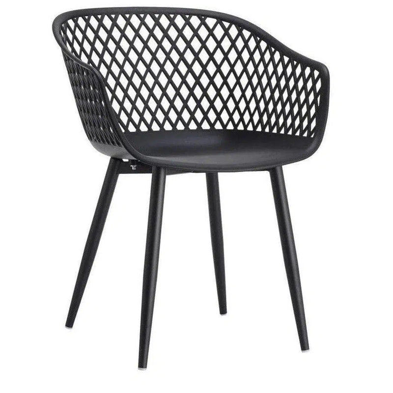 23.5 Inch Outdoor Chair Black (Set of 2) Black Contemporary Outdoor Accent Chairs LOOMLAN By Moe's Home