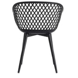 23.5 Inch Outdoor Chair Black (Set of 2) Black Contemporary Outdoor Accent Chairs LOOMLAN By Moe's Home