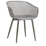 23.5 Inch Outdoor Chair Grey (Set of 2) Grey Contemporary Outdoor Accent Chairs LOOMLAN By Moe's Home