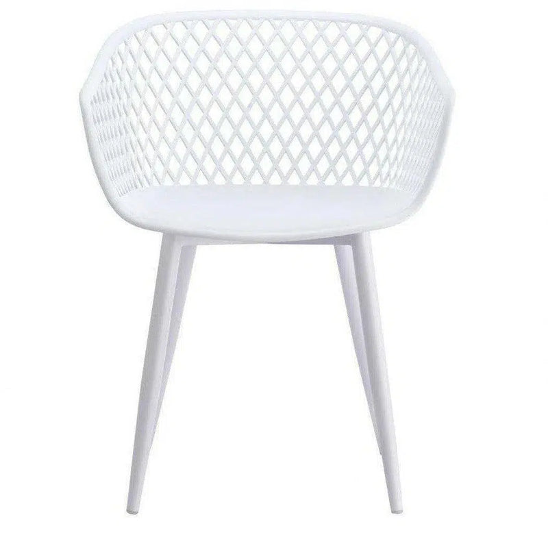 23.5 Inch Outdoor Chair White (Set of 2) White Contemporary Outdoor Accent Chairs LOOMLAN By Moe's Home