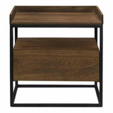 23 Inch Side Table Brown Industrial Side Tables LOOMLAN By Moe's Home