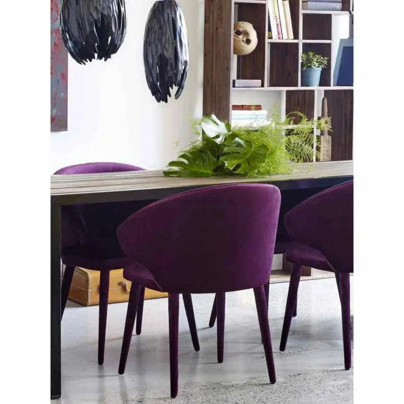 24.5 Inch Dining Chair Purple Art Deco Dining Chairs LOOMLAN By Moe's Home