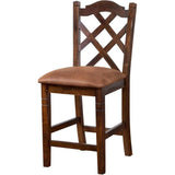 24" Crossback Solid Wood Counter Height Barstool in Dark Brown (Set of 2) Counter Stools LOOMLAN By Sunny D