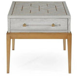 24" Grey Rectangle Side Table With Drawers Side Tables LOOMLAN By Bassett Mirror