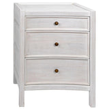 24" Hampton Wood White Night Stand With Drawers Nightstands LOOMLAN By Noir