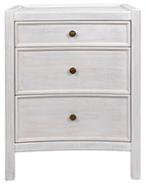 24" Hampton Wood White Night Stand With Drawers Nightstands LOOMLAN By Noir