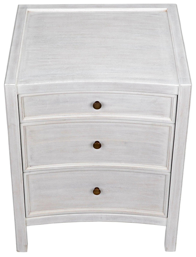 24" Hampton Wood White Night Stand With Drawers Nightstands LOOMLAN By Noir