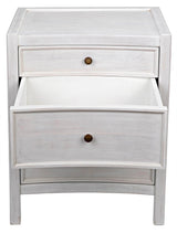 24" Hampton Wood White Night Stand With Drawers Nightstands LOOMLAN By Noir