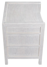 24" Hampton Wood White Night Stand With Drawers Nightstands LOOMLAN By Noir