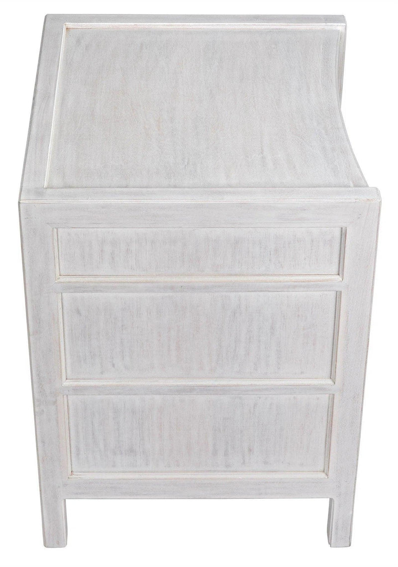 24" Hampton Wood White Night Stand With Drawers Nightstands LOOMLAN By Noir