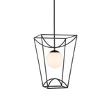 24 in. Rochefort Metal and Glass Black Lantern Lanterns LOOMLAN By Currey & Co