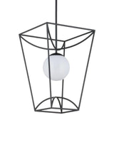 24 in. Rochefort Metal and Glass Black Lantern Lanterns LOOMLAN By Currey & Co