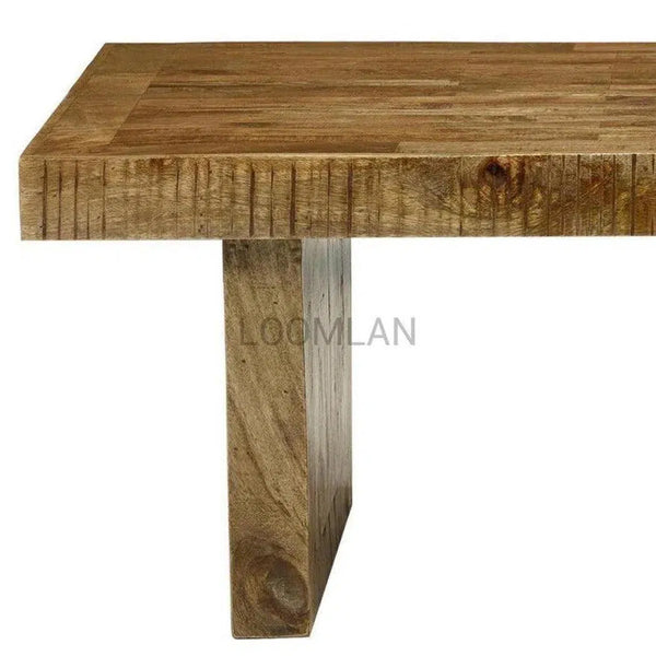 24" Square Rustic Reclaimed Wood Planks Side Table Side Tables LOOMLAN By LOOMLAN