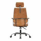 25.5 Inch Swivel Office Chair Cigar Tan Orange Industrial Office Chairs LOOMLAN By Moe's Home